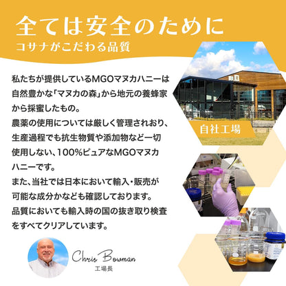 美容食品 高評価｜Cosana マヌカハニー MGO100+ はちみつ 効果レビュー